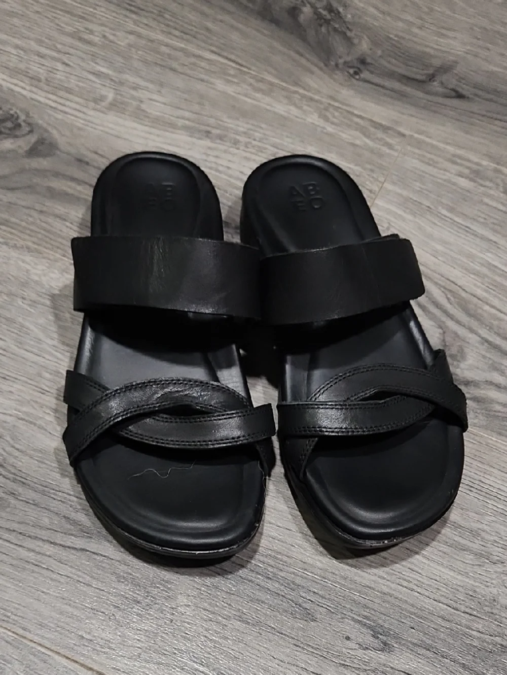 EUC ABEO Kylie Black Leather Sandals